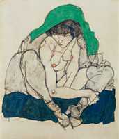 Free download Crouching Woman with Green Headscarf free photo or picture to be edited with GIMP online image editor