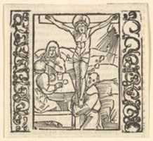 Free download Crucifixion by a table, illustration from Speculum Passionis, 1507 free photo or picture to be edited with GIMP online image editor