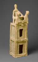 Free download Cult vessel in the form of a tower with cylinder seal impressions near the top free photo or picture to be edited with GIMP online image editor