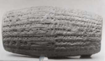 Free download Cuneiform cylinder: inscription of Nebuchadnezzar II describing the construction of the outer city wall of Babylon free photo or picture to be edited with GIMP online image editor