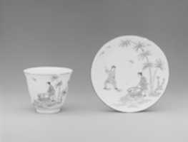 Free download Cup and saucer with the Chinese story of Sima Guang free photo or picture to be edited with GIMP online image editor