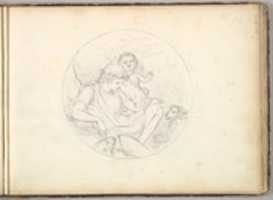 Free download Cupid and a Shepherd (in Sketch Book With Drawings on Twenty-six Leaves) free photo or picture to be edited with GIMP online image editor