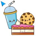 Cute Food  Drinks Cursor  screen for extension Chrome web store in OffiDocs Chromium