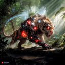 Cyborg Tiger Live Wallpaper New Tab  screen for extension Chrome web store in OffiDocs Chromium