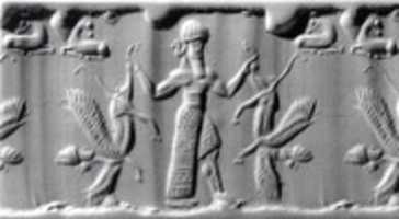 Free download Cylinder seal: male figure dominating human-headed winged lions free photo or picture to be edited with GIMP online image editor
