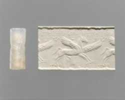 Free download Cylinder seal: winged horse with claws and horns free photo or picture to be edited with GIMP online image editor