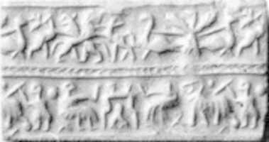 Free download Cylinder seal with animal contest and banquet scene free photo or picture to be edited with GIMP online image editor