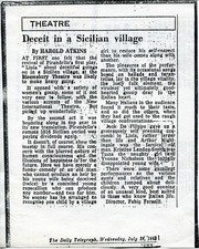 Free download Daily Telegraph review of Liola by Pirandello `Deceit in a Sicilian Village` by  Harold Atkins, July 1982  free photo or picture to be edited with GIMP online image editor