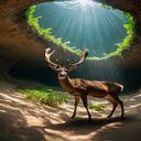 Deer in cave wallpaper  screen for extension Chrome web store in OffiDocs Chromium