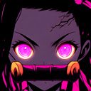 Demon Slayer Nezuko Black/Pink  screen for extension Chrome web store in OffiDocs Chromium