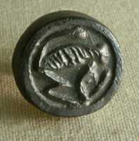 Free download Design Amulet with a Hippopotamus (? ) Head on the Back Pierced for Stringing, and a Left-facing Monkey as the Device free photo or picture to be edited with GIMP online image editor