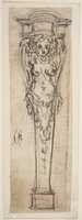 Free download Design for a Bed Alcove Sculpture or Pedestal with a Winged Caryatid Motif. free photo or picture to be edited with GIMP online image editor