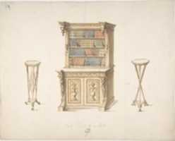 Free download Design for a Bookcabinet and Two Pedestals free photo or picture to be edited with GIMP online image editor