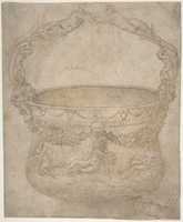 Free download Design for a Bucket-Like Vessel with a Handle of Interlaced Figures, on a Body Adorned with Bucrania, Garlands, and Three River Gods. free photo or picture to be edited with GIMP online image editor
