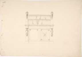 Free download Design for a Cabinet with Classical Ornament and Bookshelves free photo or picture to be edited with GIMP online image editor