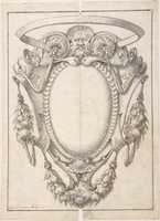 Free download Design for a Cartouche Decorated with a Mask, Swags and Rosettes. free photo or picture to be edited with GIMP online image editor