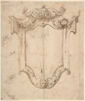 Free download Design for a Cartouche: Festoons of Fruit, Head and Acanthus below free photo or picture to be edited with GIMP online image editor