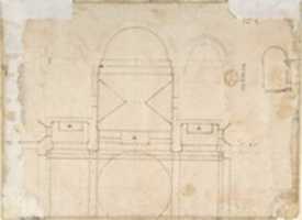 Free picture Design for a Cartouche (recto); Fragments of the Plan of a Building (Church?) (verso); two separate sheets glued back to back to be edited by GIMP online free image editor by OffiDocs