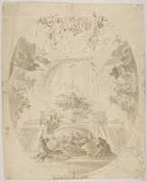 Free download Design for a ceiling fresco with scenes from the life of Saint Barbara free photo or picture to be edited with GIMP online image editor