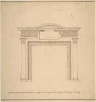 Free download Design for a Chimneypiece with a Frieze with Floral Decoration and Capitals Decorated with Animals free photo or picture to be edited with GIMP online image editor