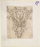 Free download Design for a Console Decorated with Volutes, Leaves, and the Head of a Putto. free photo or picture to be edited with GIMP online image editor