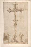 Free download Design for a Crucifix with the Virgin Mary, Saint Mary Magdalen, and Saint John free photo or picture to be edited with GIMP online image editor
