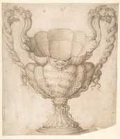 Free download Design for a Decorated Drinking Cup with Floriated Heads around Large Mouth, Intertwined Serpents as Handles free photo or picture to be edited with GIMP online image editor