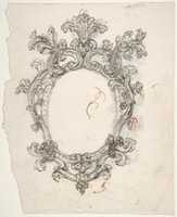 Free download Design for a Decorative Oval Frame (Recto). Half sketch for a Decorative Oval Frame (Verso). free photo or picture to be edited with GIMP online image editor