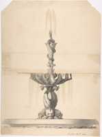 Free download Design for a Fountain with a Shell Basin Supported by Three Dolphins and Surmounted by a Snake Spouting Water free photo or picture to be edited with GIMP online image editor
