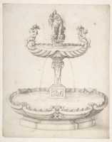 Free download Design for a Fountain with Two Basins One on Top of the Other and Statues of Venus and Putti on the Top. free photo or picture to be edited with GIMP online image editor
