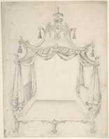 Free download Design for a Four-poster Bed with Hangings free photo or picture to be edited with GIMP online image editor