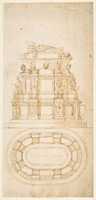 Free download Design for a Freestanding Tomb Seen in Elevation and Plan free photo or picture to be edited with GIMP online image editor