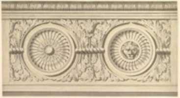 Free download Design for a Frieze, Ornamented with Lions Head Paterae free photo or picture to be edited with GIMP online image editor