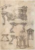 Free download Design for a Funerary Monument with Prudence and Fortitude and a Female Figure (Faith?) in Prayer above. free photo or picture to be edited with GIMP online image editor