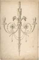 Free download Design for a Girandole Composed of Three Clasping Arrows and Candle-branches Terminating in Cockerel Heads free photo or picture to be edited with GIMP online image editor