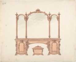 Free download Design for a Mirrored Sideboard with Rococo Ornament, and Casket free photo or picture to be edited with GIMP online image editor
