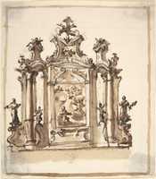 Free download Design for an Altar with the Annunciation in the Central Panel free photo or picture to be edited with GIMP online image editor