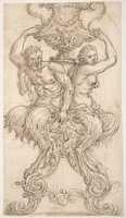 Free download Design for an Urn Supported by Seated Satyr and Satyress. free photo or picture to be edited with GIMP online image editor