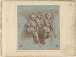 Free download Design for a Pendentive:  Youthful Musicians with Wind Instruments and a Drum free photo or picture to be edited with GIMP online image editor