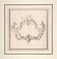 Free download Design for a Rococo Cartouche with Putti and Monkeys free photo or picture to be edited with GIMP online image editor