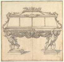 Free download Design for a Sarcophagus Supported by Putti for the Church of S. Maria Maddalena de Pazzi, Florence. free photo or picture to be edited with GIMP online image editor