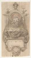 Free download Design for a sepulchral monument with a portrait bust free photo or picture to be edited with GIMP online image editor