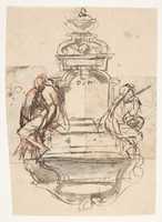 Free download Design for a sepulchral monument with two figures free photo or picture to be edited with GIMP online image editor