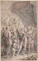 Free download Design for a Title Page: A General and His Army Looking at a Map. free photo or picture to be edited with GIMP online image editor