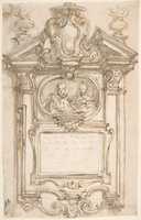 Free download Design for a Tomb with Portraits in Oval Frame. free photo or picture to be edited with GIMP online image editor