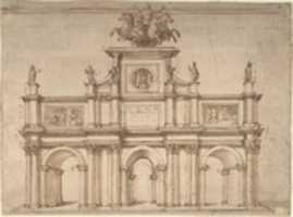 Free download Design for a Triumphal Arch with Three Arches free photo or picture to be edited with GIMP online image editor