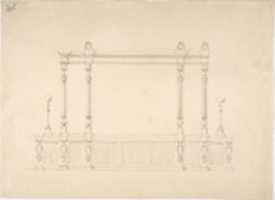 Free download Design for a Very Large Cabinet, with Renaissance Ornament and Lamps free photo or picture to be edited with GIMP online image editor