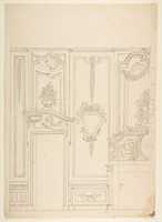 Free download Design for a Wall Elevation with Halved Alternate Designs for the Doorway (recto); Designs for a Quarter of a Ceiling, Design for a Wall Elevation (verso) free photo or picture to be edited with GIMP online image editor