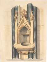 Free download Design for baptismal  font set between paired Purbeck marble columns free photo or picture to be edited with GIMP online image editor