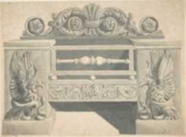 Free download Design for Cast-iron Grate in Rococo Style with Putti Fire Dogs free photo or picture to be edited with GIMP online image editor